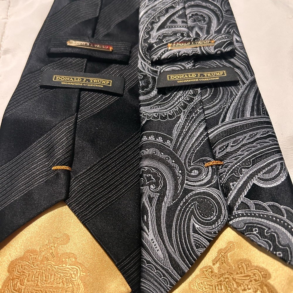 2 DJT sophisticated black and gray patterned ties - Picture 2 of 5